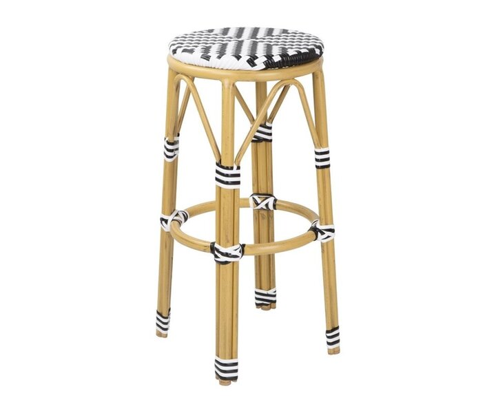Bolero Tabourets de Bar en Rotin PE Style Parisien (Lot de 2)