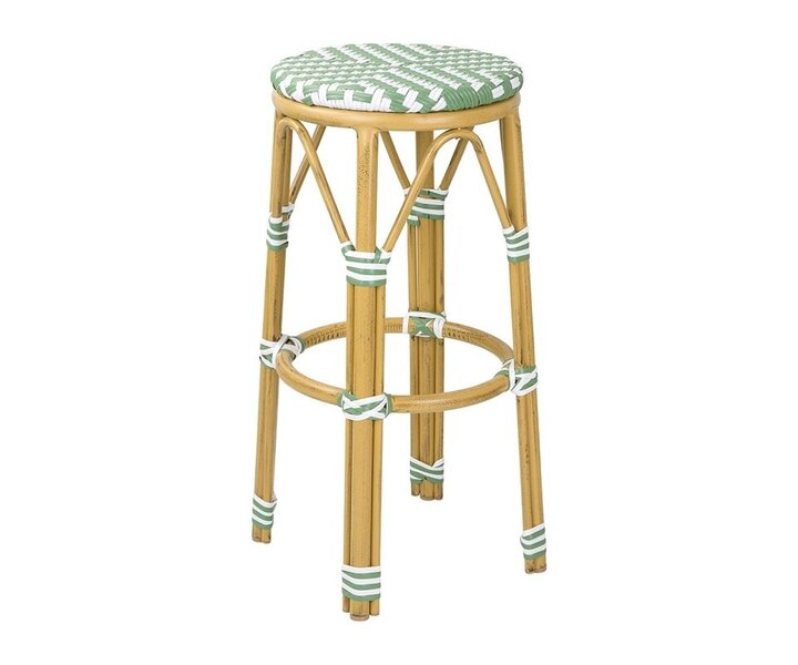 Bolero Parisian-Style PE Wicker Bar Stools (Set of 2)