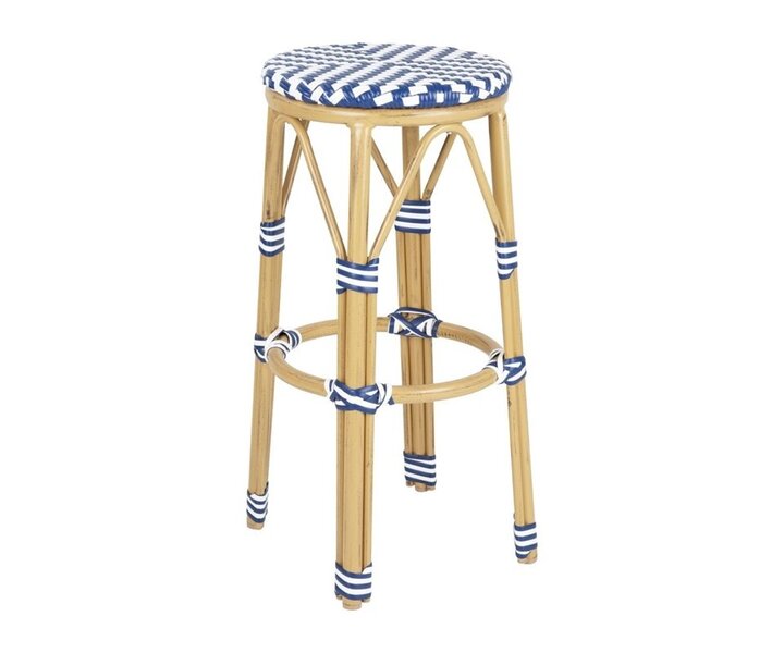 Bolero Parisian-Style PE Wicker Bar Stools (Set of 2)