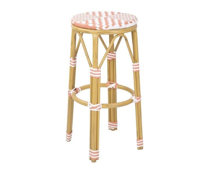 Bolero Parisian-Style PE Wicker Bar Stools (Set of 2)