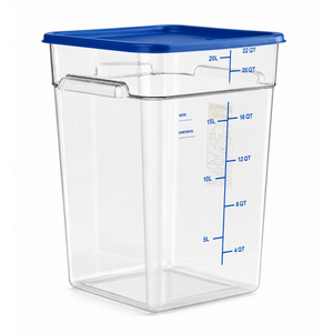 CAMBRO  Voedselcontainer polycarbonaat Camsquare® 17 liter inclusief blauw deksel
