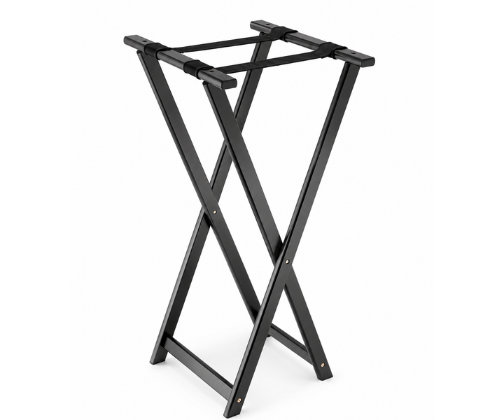 M&T Support à plateau en bois marron foncé