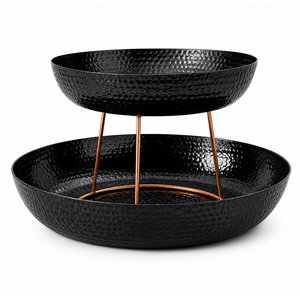 M&T Seafood trays set of 2 pieces hammered black finish