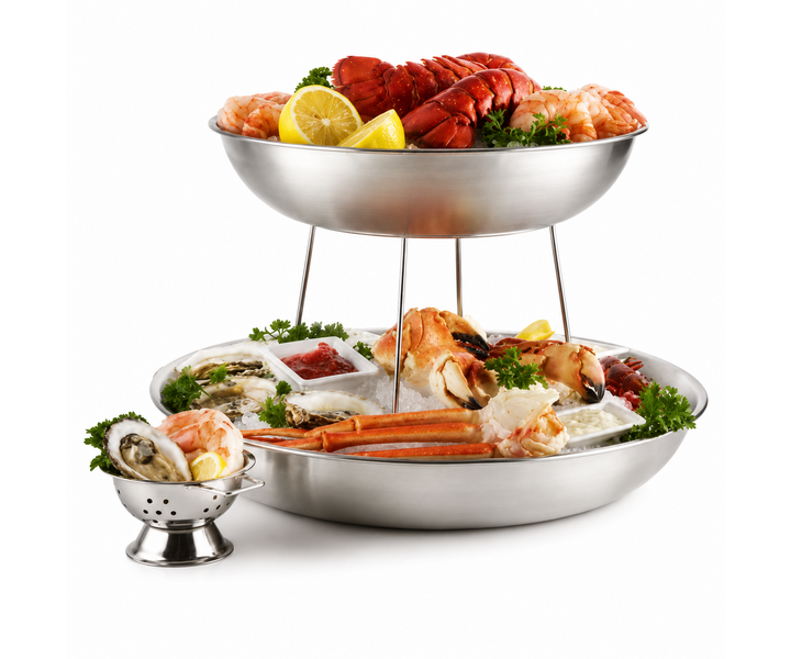 M&T Plateau à fruits de mer 30 cm x 4 cm  Aluminium