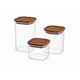 M&T Storage jar 1 liter glass with wooden lid