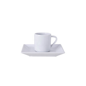 M&T Tasse à espresso 9 cl livré avec soucoupe carrée " Times square "