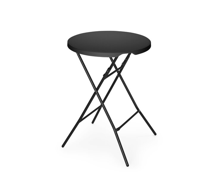 M&T Table haute noire pliable 80 cm diamètre
