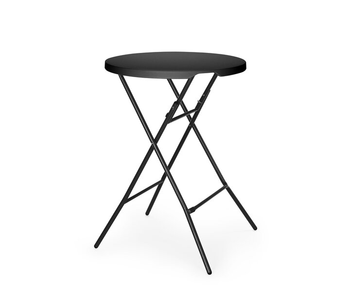 M&T Table haute noire pliable 80 cm diamètre