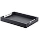 M&T Butler dienblad 43 x 33 x h 6 cm  zwart acacia hout met metalen handvaten