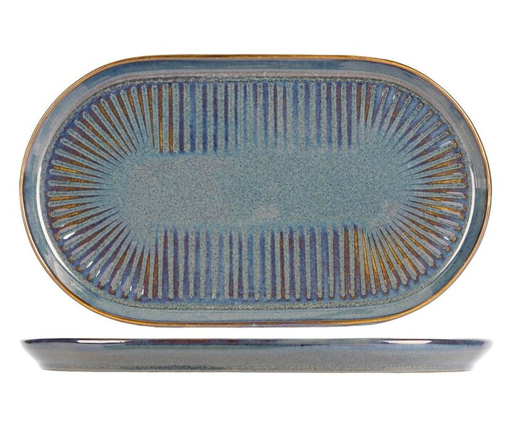 PROOF Porcelain  Oval plate - tray 28 x 16,5 cm  " SOLAS BLUE "