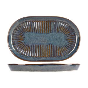 PROOF Porcelain  Oval plate - tray 19 x 12,5 cm  " SOLAS BLUE "