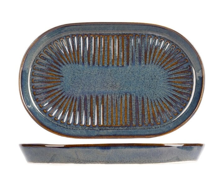 PROOF Porcelain  Assiette - plat ovale  19 x 12,5 cm  " SOLAS BLUE "
