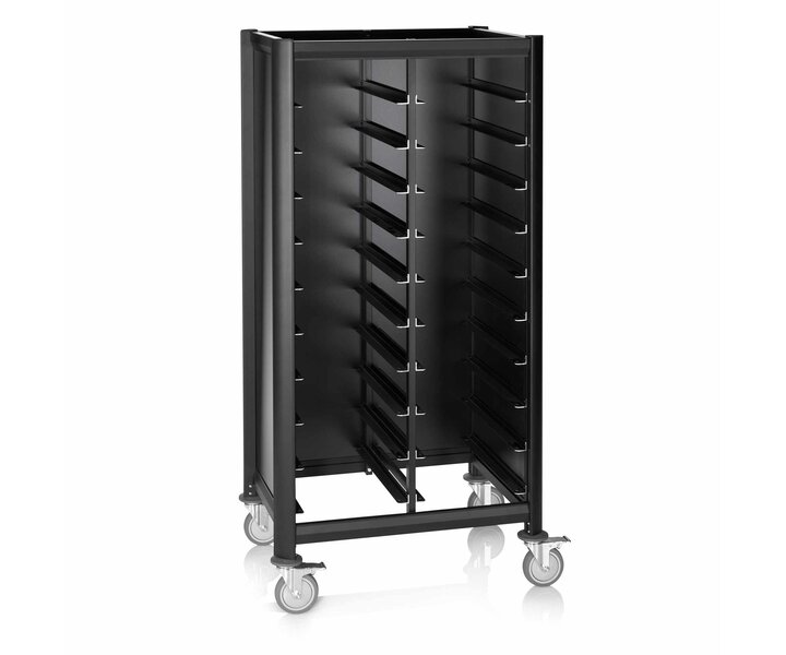 M&T Regaalwagen voor 2 x 10 dienbladen  GN 1/1 " The total black collection "