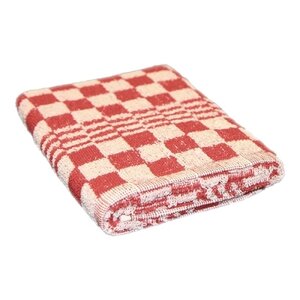 M&T Kitchen towel 48 x 48 cm red/white cotton set 12 pieces