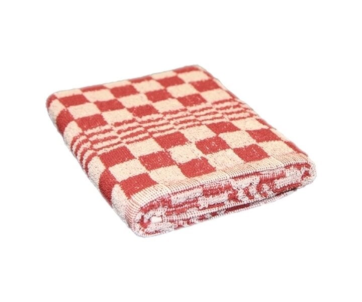 M&T Keukenhanddoek 48 x 48 cm rood/wit katoen set van 12 stuks