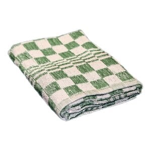 M&T Keukenhanddoek 48 x 48 cm groen/wit katoen set van 12 stuks