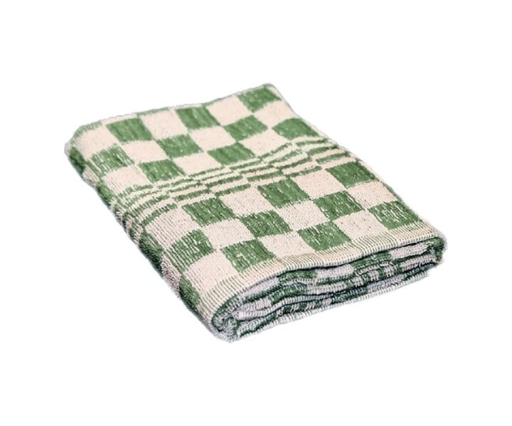 M&T Keukenhanddoek 48 x 48 cm groen/wit katoen set van 12 stuks