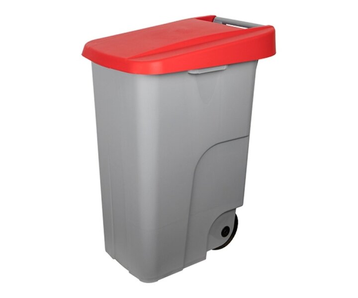 DENOX  Waste container 85 liter movable grey polypropylene (PP) with red lid
