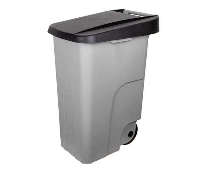 DENOX  Waste container 85 liter movable grey polypropylene (PP) with black lid