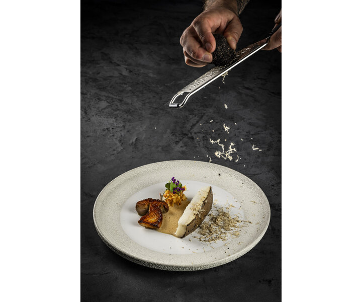 STUDIO RAW  Flat plate Ø 22 cm " Vulcanic " Design by Kevala