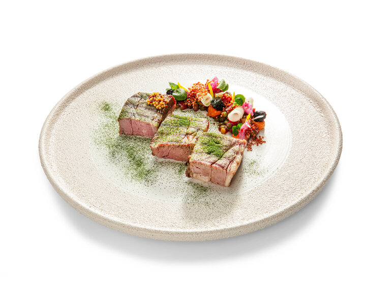 STUDIO RAW  Assiette plate Ø 28 cm x h 2,5 cm " Vulcanic " Design by Kevala