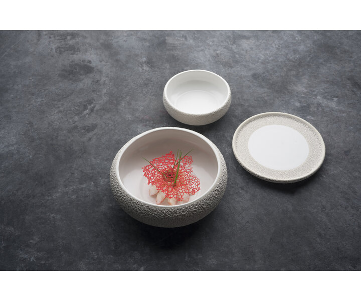 STUDIO RAW  Deep gourmet plate - Bowl  Ø  24 cm x h 5 cm " Vulcanic "  Design by Kevala