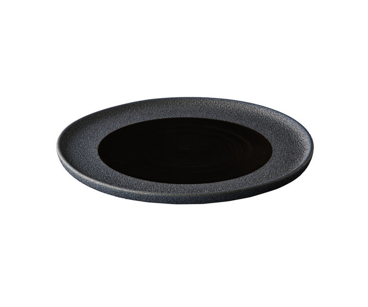STUDIO RAW  Assiette plate Ø 28 cm x h 2,5 cm " Black Vulcanic " Design by Kevala