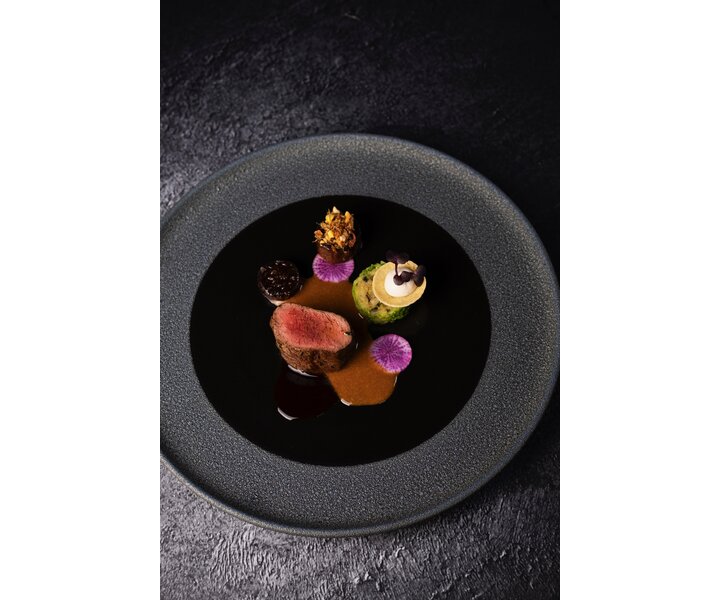 STUDIO RAW  Dinner plate Ø 28 cm x h 2,5 cm " Black Vulcanic " Design by Kevala
