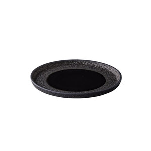 STUDIO RAW  Flat plate Ø 22 cm " Black Vulcanic " Design by Kevala