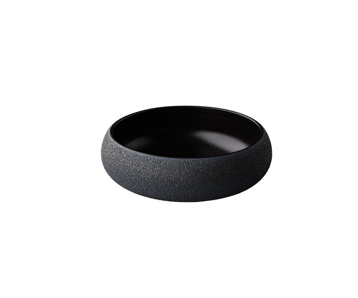 STUDIO RAW  Deep plate - Bowl  Ø 19,5 cm  h 6,7 cm " Black Vulcanic " Design by Kevala