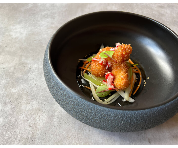 STUDIO RAW  Deep plate - Bowl  Ø 19,5 cm  h 6,7 cm " Black Vulcanic " Design by Kevala