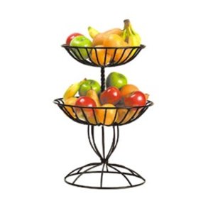 M&T Buffet basket 2 tier black wrought iron