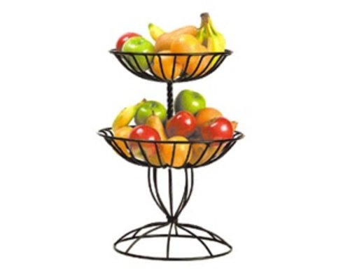 M&T Buffet basket 2 tier black wrought iron