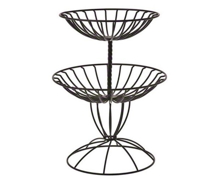 M&T Buffet basket 2 tier black wrought iron