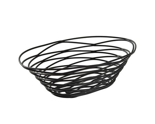 M&T Bread basket oval black painted metal 23 cm