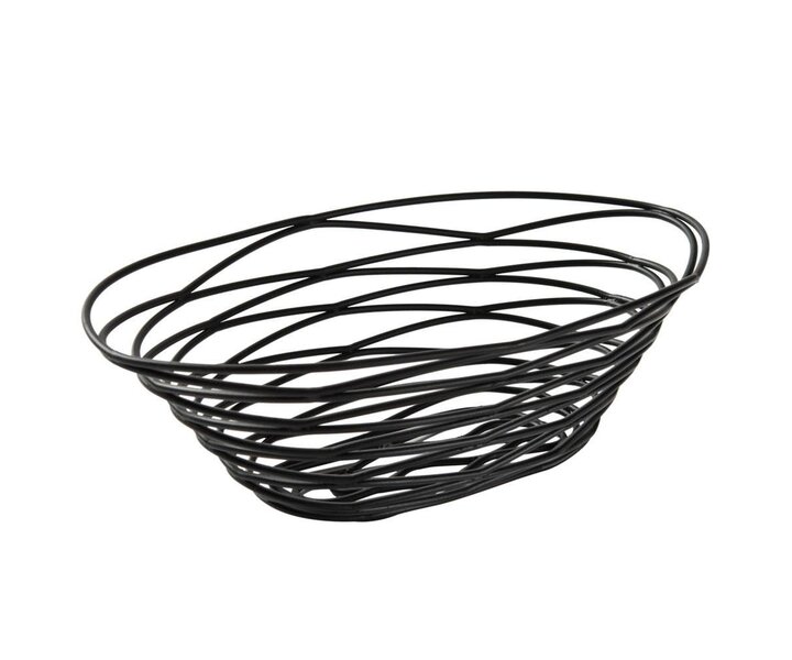 M&T Broodmandje ovaal zwart gelakt metaal 23 cm