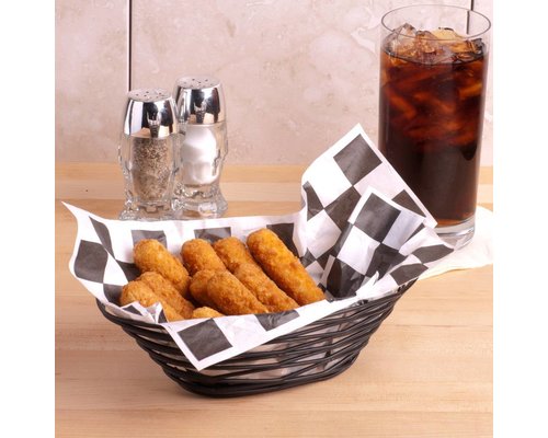 M&T Corbeille à pain ovale en fils de fer noirs 23 cm