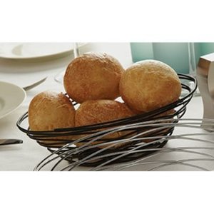 M&T Bread basket oval black painted metal 23 cm