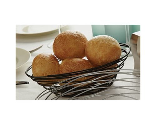 M&T Bread basket oval black painted metal 23 cm