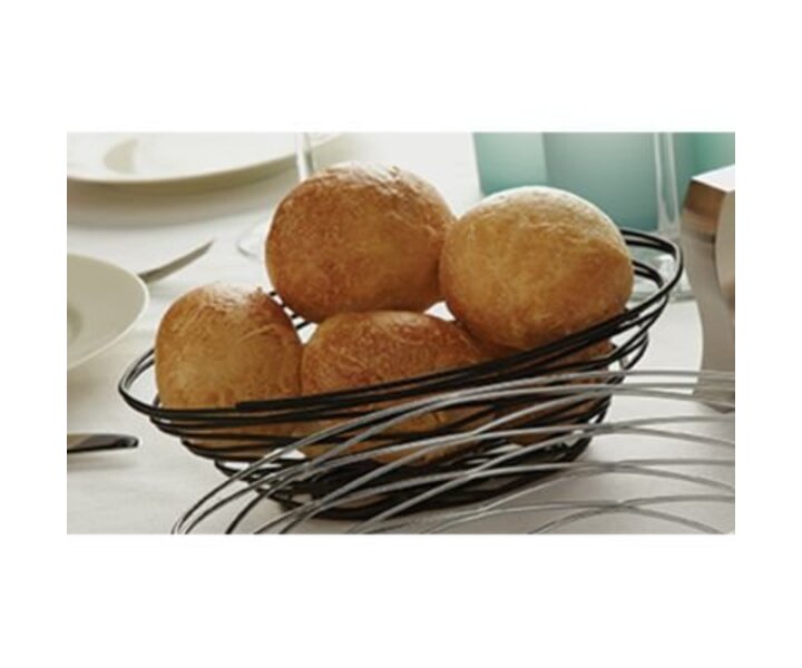 M&T Bread basket oval black painted metal 23 cm