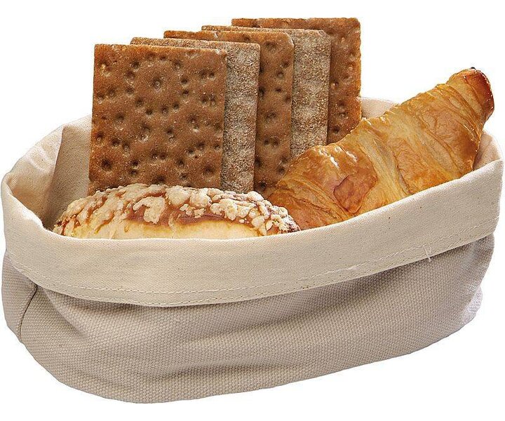 M&T Corbeille à pain en coton beige modèle oval 20 x15 cm