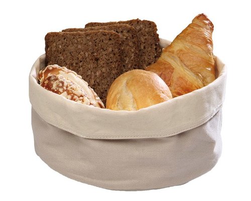 M&T Bread basket beige cotton round 17 cm