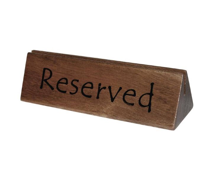 M&T Reserved sign hout set van 10 stuks