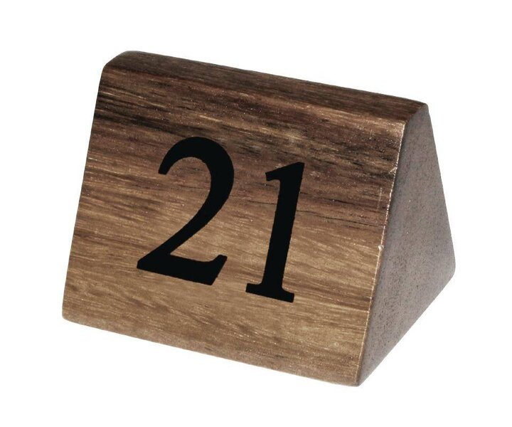 M&T Tafelnummer hout set van 10 stuks  nr 21 tot nr 30