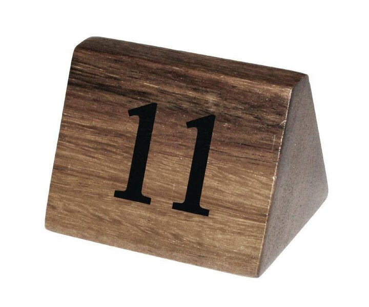 M&T Tafelnummer hout set van 10 stuks nr 11 tot nr 20