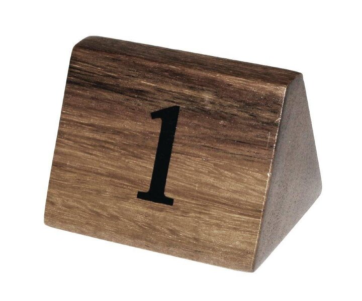 M&T Numéro de table en bois set de 10 pièces N° 1 à N° 10