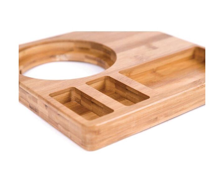 M&T Welkomstdienblad bamboe hout inclusief waterkoker