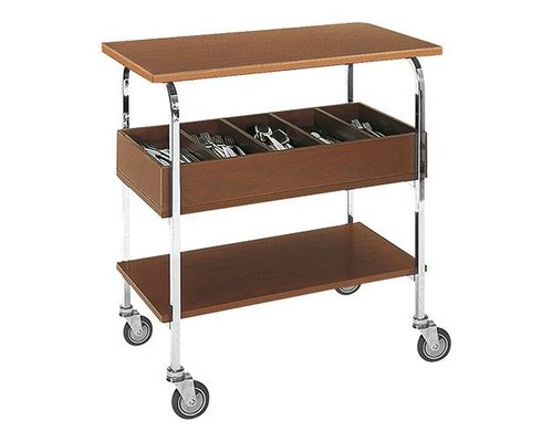 M&T Guéridon trolley with flatware tray 5 cpts