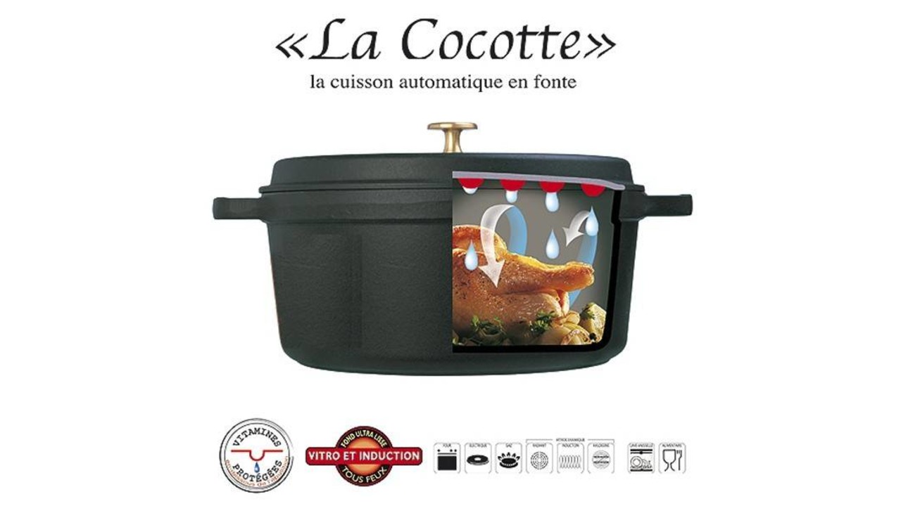 Cocotte Ronde STAUB 34 Cm - Fonte Émaillée Noire - Capacité 12,6 L - Pour Four Et Feu (Induction Compatible)