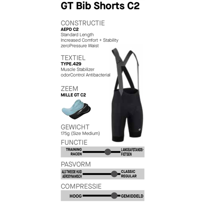 Assos Mille GT Bib Shorts C2 Broek Zwart